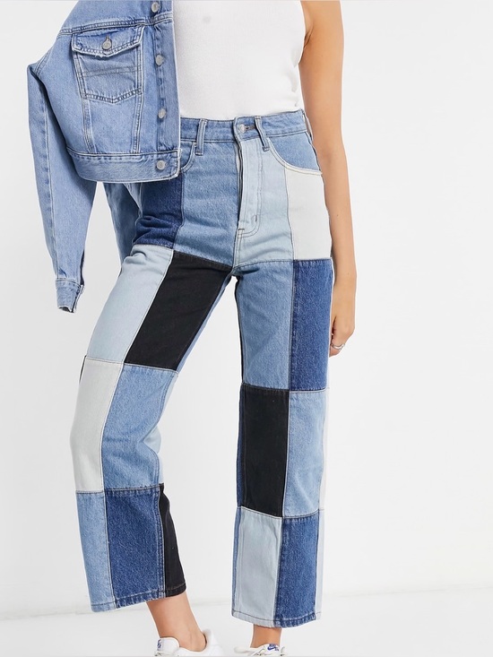 Signature8 Denim - Signature8 Patchwork Loose Fit High Waisted Denim